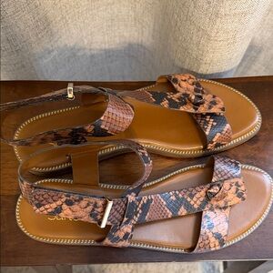 Franco Sarto Brown Snake Print Sandals